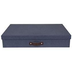 Bigso Sverker Canvas Fiberboard Legal/Art Storage Box, 3.3 x 17.1 x 12.2 in, Blue