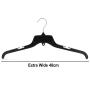 HANGERWORLD 50 Black 19inch Plastic Notched Space Saving Coat Clothes Garment Top Hangers Cascading Multi Hook