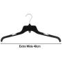 HANGERWORLD 20 Black 19inch Plastic Notched Space Saving Coat Clothes Garment Top Hangers Cascading Multi Hook