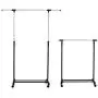 Cypress Shop Rolling Garment Rack Shelf Clothing Heavy Duty Hanging Rail Adjustable Collapsible Hanger Clothes Storage Organizer Trolley Holder Top Grade Stainless Steel Household Home Furniture
