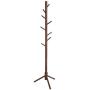 VASAGLE Coat Rack Free Standing with with 8 Hooks, Wood Coat Tree Hall Entryway Stand for Clothes, Hats, Handbags, Umbrella, Solid Wood, Dark Walnut URCR04WN