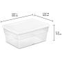 Sterilite 16448012 16 Quart/15 Liter Storage Box, White Lid with Clear Base, 12-Pack
