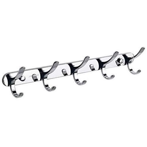JOMOO 14 Inch Chrome Decorative Hooks for Hanging Coats On Walls Entryway Hooks for Towels Clothes Coat Rack with 5 Hangers,Wall Mounted