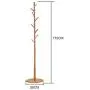 MOJ-YJ Standing Coat Rack Tree Stylish Wooden Hat Coat Rail Stand Rack Clothes Jacket Umbrella Storage Hanger Organiser 175CM
