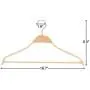 Kihamp Durable Natural Wooden (16pcs) with Extra Smooth Finish, Heavy Duty, Slip, Non Wrinkles, Wood Suit, Perfect Clothes Hangers for Coat, Pant,Shir