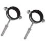 2 Pack Galvanized Steel Pipe Clamp, Metal Clamp, Rubber Cushioned (1")