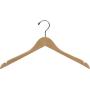 The Great American Hanger Company Wood Top Hanger, Boxes of 50 Space Saving 17 Inch Flat Wooden Hangers w/Natural Finish & Chrome Swivel Hook & Notches for Shirt Jacket or Dress