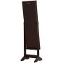 LANGRIA Lockable Jewelry Cabinet Jewelry Armoire with Mirror Jewelry Holder Organizer Storage, 4 Angle Adjustable, Brown