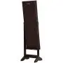 LANGRIA Lockable Jewelry Cabinet Jewelry Armoire with Mirror Jewelry Holder Organizer Storage, 4 Angle Adjustable, Brown