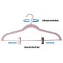 OnCloud-7 Pink Velvet Hangers with Clips 20 Pack, Non Slip Pants and Skirt Hangers with Rose Gold Hooks