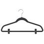 HOUSE DAY Plastic Hanger Clips, 100 Pack Strong Pinch Grip Clips for Use with Slim-line Clothes Velvet Hangers, Finger Clips Black (Renewed)