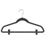 HOUSE DAY Plastic Hanger Clips, 100 Pack Strong Pinch Grip Clips for Use with Slim-line Clothes Velvet Hangers, Finger Clips Black (Renewed)