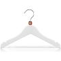 HANGERWORLD 18 White Wooden 11.8inch Kids Notched Coat Clothes Garment Hangers Non Slip Pants Bar Animal Head Design