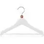 HANGERWORLD 18 White Wooden 11.8inch Kids Notched Coat Clothes Garment Hangers Non Slip Pants Bar Animal Head Design