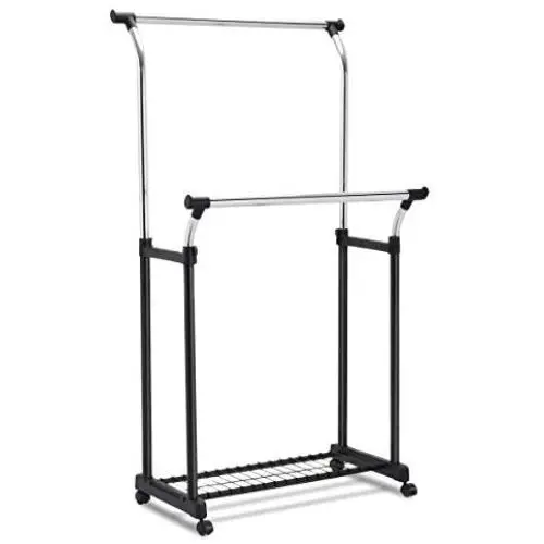 9rit_shop Great Addition Daily Storage Double Adjustable Clothes Hanger with Shoe Rack 9rit_shop Great Addition Daily Storage Double Adjustable Clothes Hanger with Shoe Rack