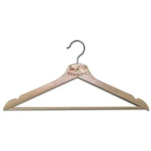 3D Laser Engraved Military Uniform Sergeant Boots, Gun, and Helmet Hanger Multiple Titles Available Garment Wood Clothes Hanger (Sergeant)