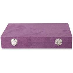 Shop LC Delivering Joy Purple Velvet Trinket Jewelry Organizer Boxes Storage with Scratch and Anti Tarnish Protection Lining