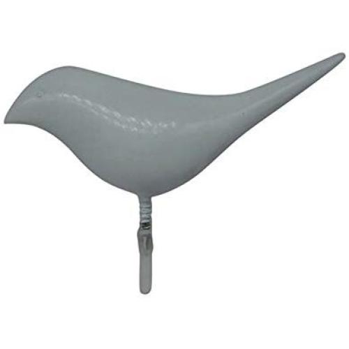 Creative 3D Bird Shape Coat Hat Clothes Hanger Wall Mounted Hook Home Decoration - White qsbai