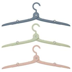 YorangeLand Portable Travel Hangers Mini Travel Accessories Clothes Folding Hanger Durable Compact Coat Drying Rack PP Plastic Outdoor Windproof Suit Hanger- Pack of 6 (Blue Green Pink)