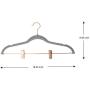 OnCloud-7 Grey Velvet Hangers with Clips 20 Pack, Non Slip Pants and Skirt Hangers with Rose Gold Hooks