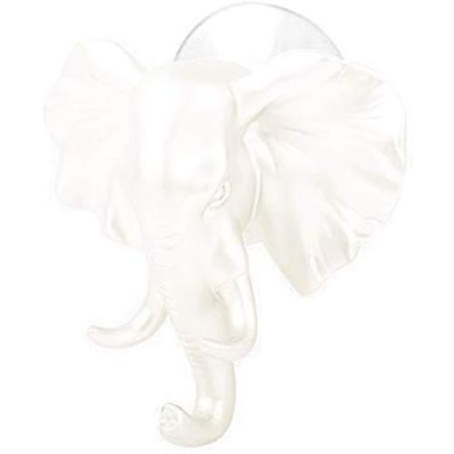 Hongxin Hanger Hook,1pc Creative Elephant Head Shape Self Adhesive Wall Door Hook Hanger Clothes Bag Keys Sticky Holder Home Storage Decor (White 2, 11×11cm)