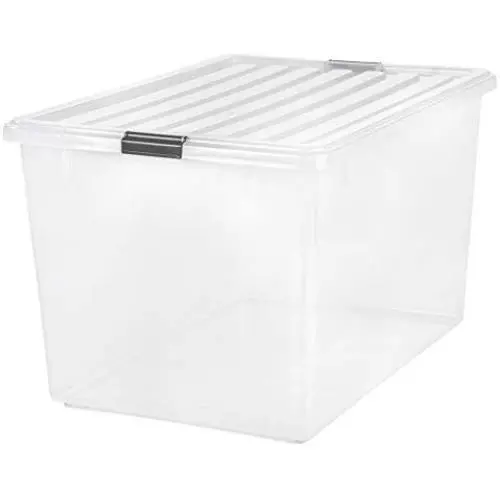 IRIS USA CB-130 / Buckle Down Storage Box, 1 Pack, 132 Quart, Clear IRIS USA CB-130 / Buckle Down Storage Box, 1 Pack, 132 Quart, Clear