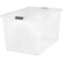 IRIS USA CB-130 / Buckle Down Storage Box, 1 Pack, 132 Quart, Clear