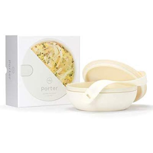 W&P WP-PBC-CM Ceramic Porter Bowl Lunch Container, Food Storage, Bento Box, Meal Prep, Airtight, BPA-Free, 1 Liter, Cream