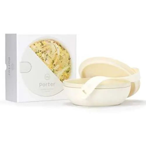 W&P WP-PBC-CM Ceramic Porter Bowl Lunch Container, Food Storage, Bento Box, Meal Prep, Airtight, BPA-Free, 1 Liter, Cream