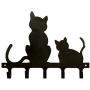 VORCOOL Black Cat Iron Wall Mount Hook Metal Wall Door Mounted Hook Hanger Hat Coat Clothes Hangers Storage Rack Key Holder (Large Size)