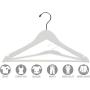 The Great American Hanger Company White Wood Suit Hanger w/Solid Wood Bar, Boxes of 100 Space Saving 17 Inch Flat Wooden Hangers w/Chrome Swivel Hook & Notches for Shirt Dress or Pants