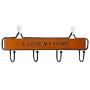 super1798 Rustic Wooden Metal I Love My Home Wall Hook Wall Decorative Ornaments Cloth Hat Rack Hanger Coffee 4 Hooks