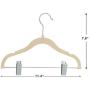 Finnhomy Non-Slip Clothes Hangers for Baby and Kids 20-Pack Velvet Hangers with Movable Clips, Heavy-Duty and Space-Saving for Pants,Skirts, Coat, Beige