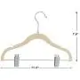 Finnhomy Non-Slip Clothes Hangers for Baby and Kids 20-Pack Velvet Hangers with Movable Clips, Heavy-Duty and Space-Saving for Pants,Skirts, Coat, Beige