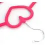 Mongjim 10pcs 42x23x0.5cm Heart Style Plastic Flocking Clothes Hangers Rose Red