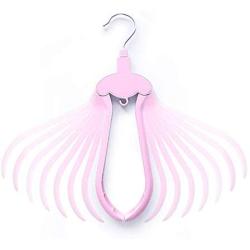 EvaroFly Multipurpose Magic Folding Hanger, No Trace Child Storage Clothes Hanger, Household Travel Camping -Pink 5 Pcs