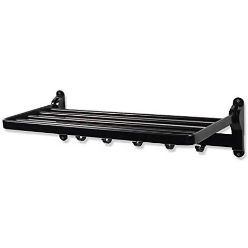 brightmaison Clothes Drying Rack Wall Mounted Folding Adjustable Collapsible - Ships Assembled (Black)