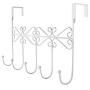 Dingang Over Door Rack Hook Hanger,White Metal 5 Hook Metal Hanger for Hanging Clothes, Coat, Hat Belt