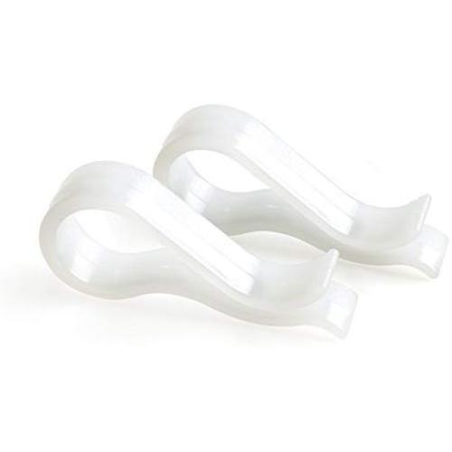 HANGERWORLD 20 White Space Saving Plastic Grips Hanger Clips for Pant Bar Coat Clothes Hangers