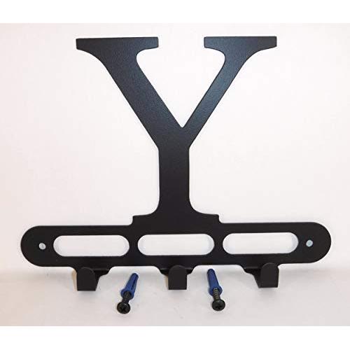 Capital Letter Y Monogram Wall Hook Hanger. Satin Black. Solid Steel. Screws Included.