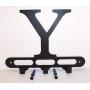 Capital Letter Y Monogram Wall Hook Hanger. Satin Black. Solid Steel. Screws Included.