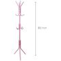 uxcell Metal Coat Rack,Standing Coat Tree 12 Hooks Hanger for Handbags Hat Umbrella Clothes Home Decor Fuchsia