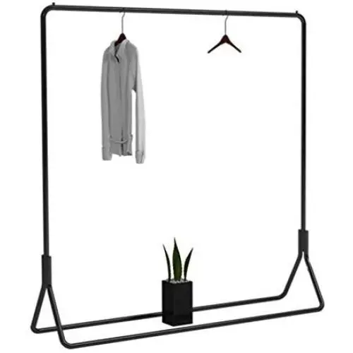YKFU Metal Coat Rack Stand, Floor-Mounted Triangle Feet, Solid Clothes Hat Rack Hangers, Single Top Rod, Two Hooks On The Side, Suitable for Home Clothing Stores YKFU Metal Coat Rack Stand, Floor-Mounted Triangle Feet, Solid Clothes Hat Rack Hangers, Single Top Rod, Two Hooks On The Side, Suitable for Home Clothing Stores