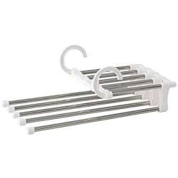 Grey990 Stainless Steel Multi-Layer Clothes Pants Hangers Wardrobe Jeans Storage Rack White
