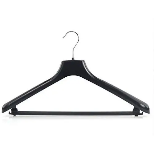 HANGERWORLD 5 Black 17.8inch Plastic Coat Clothes Garment Pant Skirt Bar Hangers 1.96inch Shoulder Support HANGERWORLD 5 Black 17.8inch Plastic Coat Clothes Garment Pant Skirt Bar Hangers 1.96inch Shoulder Support