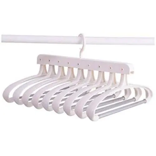 HJYPYJ Magic Clothes Hangers, 9 in 1 Stainless Steel + ABS Rotating Hanger, Space Saving Hanger Organiser, Suitable for Cloakroom and Wardrobe/White / 3 Pcs HJYPYJ Magic Clothes Hangers, 9 in 1 Stainless Steel + ABS Rotating Hanger, Space Saving Hanger Organiser, Suitable for Cloakroom and Wardrobe/White / 3 Pcs