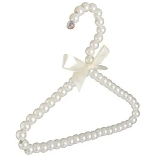 Baoblaze Plastic Pearl White Beaded Clothes Hanger Trousers Skirt 20cm Household Organization