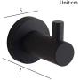 Bathroom Matt Black 2pcs Robe Hook Clothes Hook Coat Hook Hanger of Stainless Steel Construction Wall Mounted