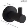 Bathroom Matt Black 2pcs Robe Hook Clothes Hook Coat Hook Hanger of Stainless Steel Construction Wall Mounted