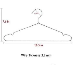 JUNING Wire Hangers, 50 Pack Stainless Steel Strong Metal Clothes Hangers-16.5 Inch, Silvery (Renewed)